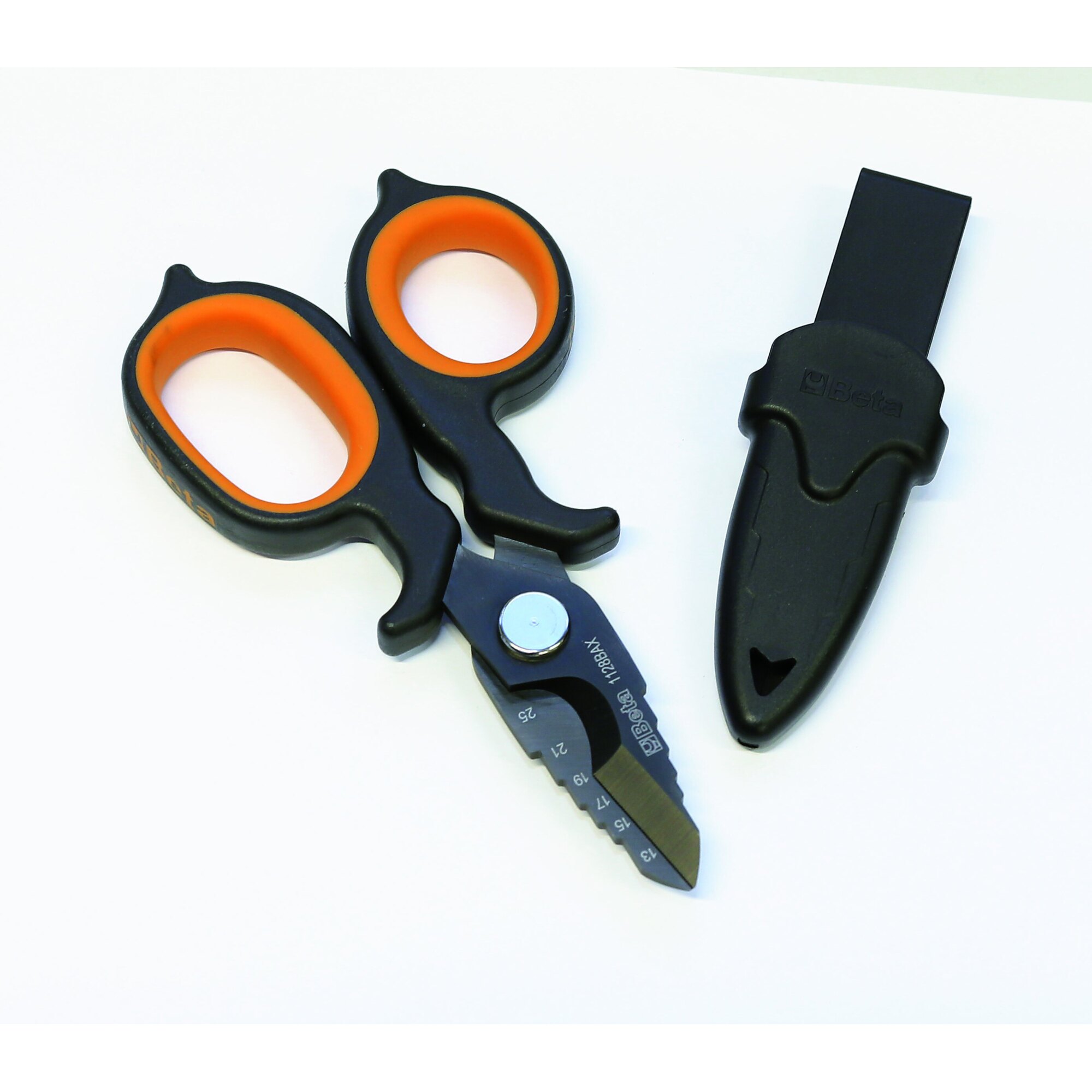 Beta Electrician's Scissors — 6in., Milling Profile, DLC-Coated Stainless Steel, Ergonomic Handles, Model# 1128BAX